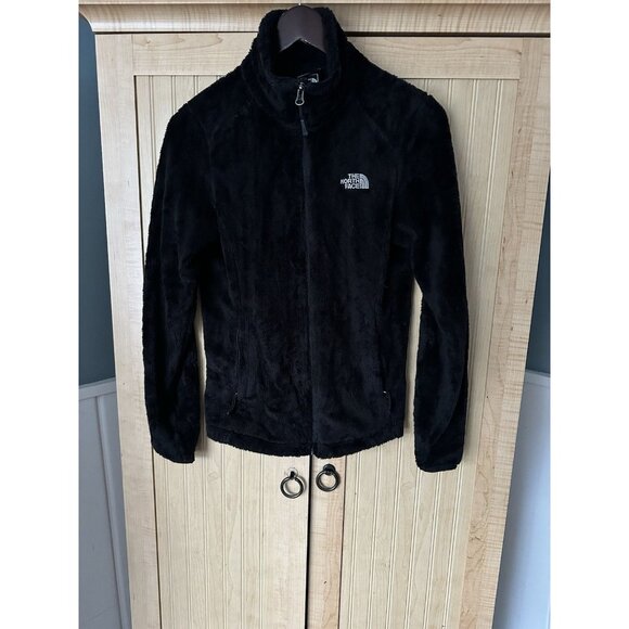 North Face Women’s SZ XS Black Fleece Teddy Osito Fuzzy Soft Sweater Zip Up EUC - Picture 4 of 4